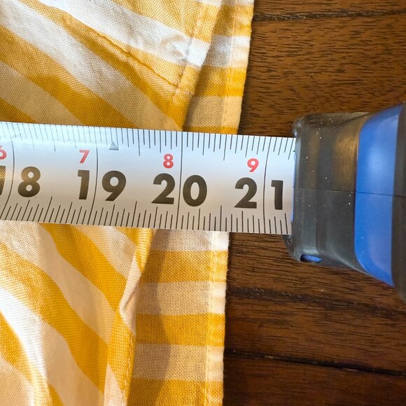 Madewell Agency Tie-Front Button Top Pompano Stripe Bayside Warm Honeysuckle SM - Picture 11 of 12